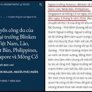 Sự thật về việc Ngoại trưởng Hoa Kỳ Blinken sắp sang Việt Nam